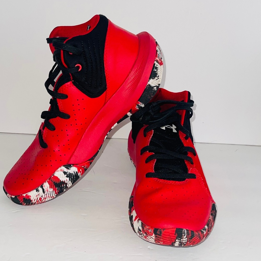 Under Armour Jet 2021 Basketball Shoes Red Black 3024794-600 Youth 5.5Y